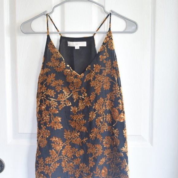 Loft  Black and Gold Tank XS Holiday Style - Picture 2 of 6